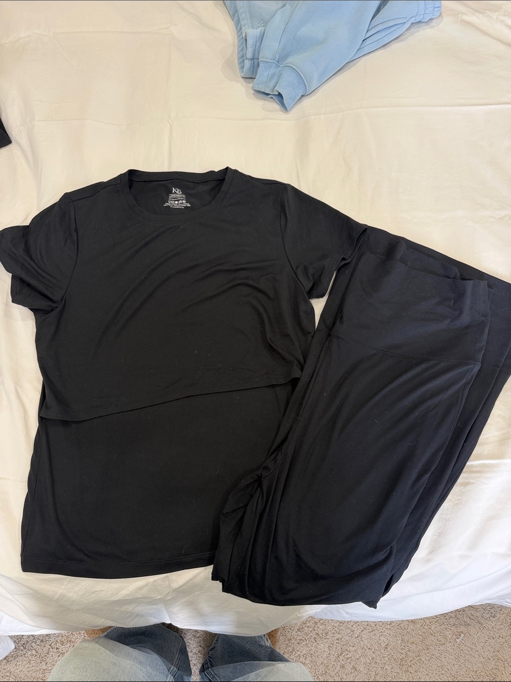 Kindred Bravely Black Nursing Pajama Set - Layered Top & Pants